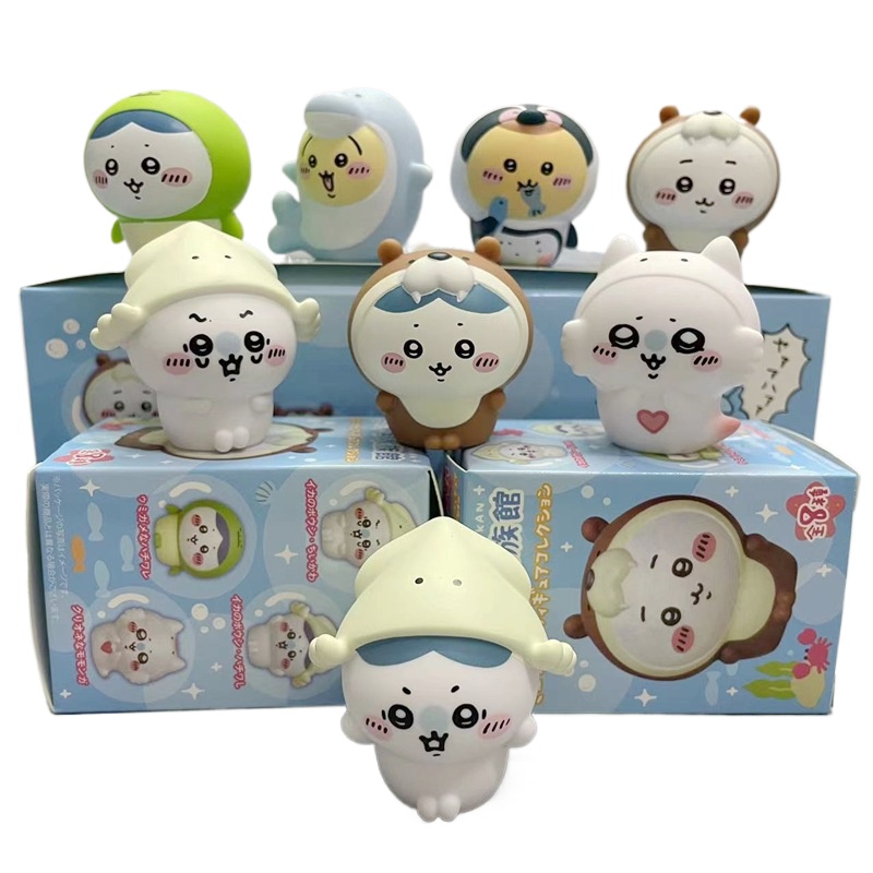 Marine Aquarium - 8 peças/caixa Figuras Kawaii Chiikawa Aquarium