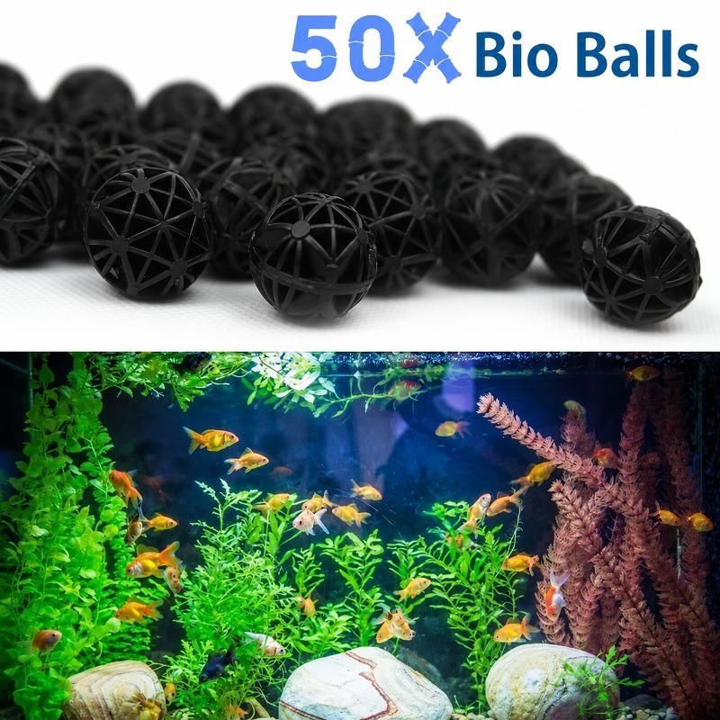 Marine Aquarium - 50 Peças de Bolas de Filtro