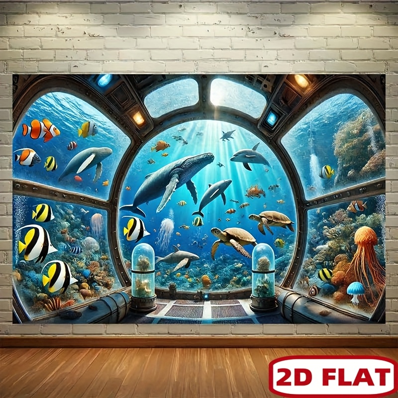 Ocean Aquarium - Tapeçaria 2D com Impressão Plana de