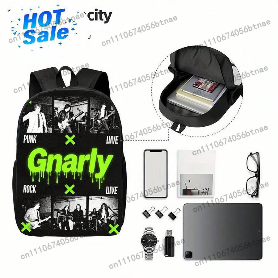 Live Rock - Mochila Casual Grande com Estampa Gráfica
