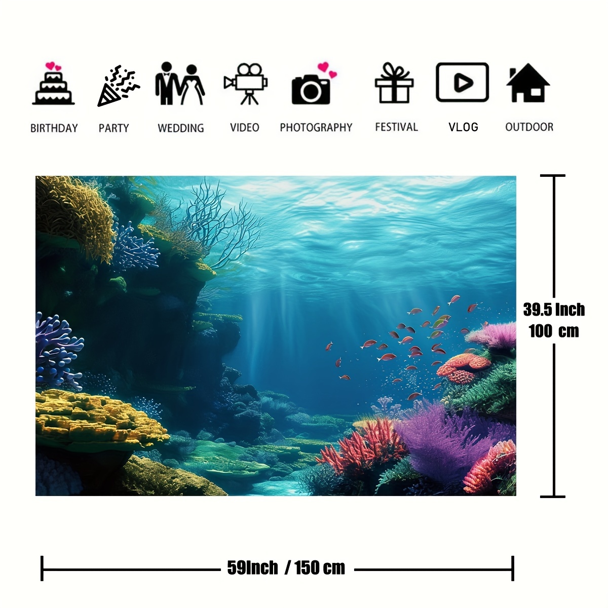 1 unidade de tapeçaria plana 2 - Marine Aquarium avaliação e preço