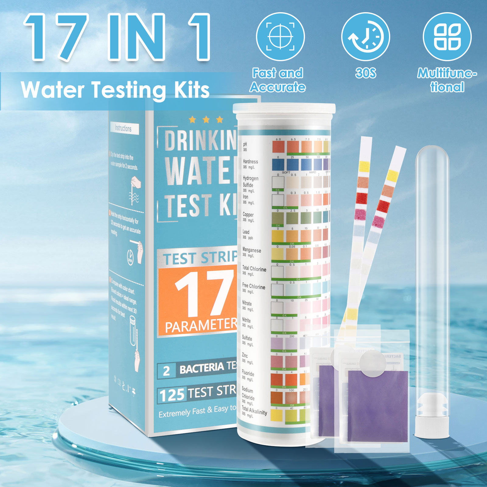 5-17 em 1 tiras de teste de aq - Saltwater Tank avaliação e preço